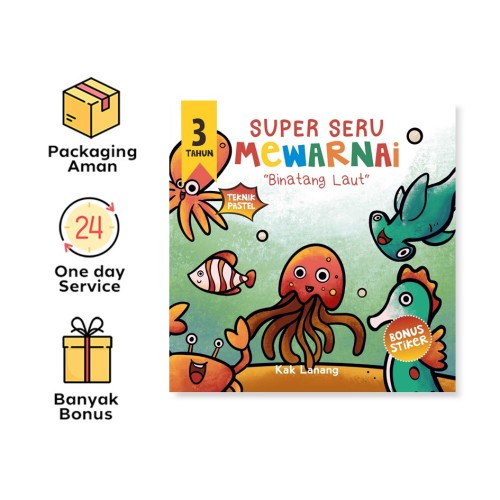 Binatang Laut : Super Seru Mewarnai Teknik Pastel