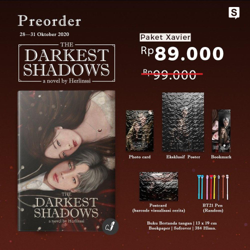 PAKET XAVIER Buku The Darkest Shadow - Herlinssi - Aria Media