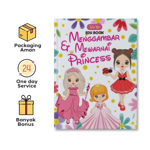 EDU BOOK: MENGGAMBAR DAN MEWARNAI PRINCESS