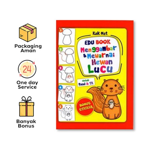 EDU BOOK: MENGGAMBAR DAN MEWARNAI HEWAN LUCU